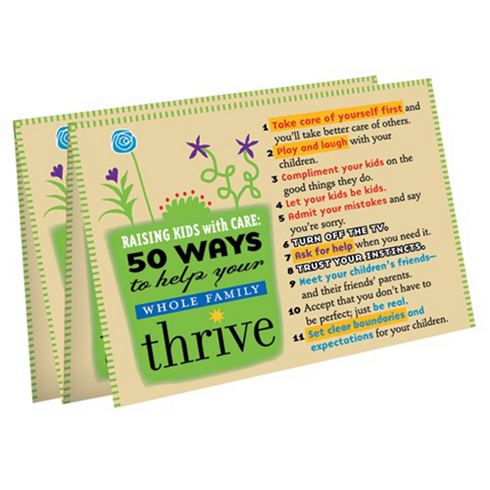 Raising Kids with Care : 50 Ways to Help Your Whole Family Thrive Poster (pack of 15)